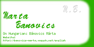 marta banovics business card