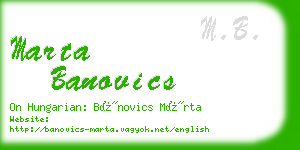 marta banovics business card